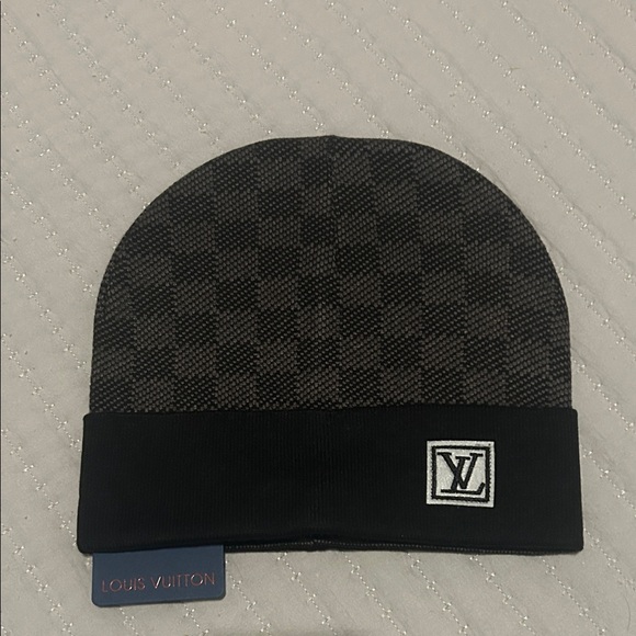 Louis Vuitton‎ Dark Checkered Knit Hat
